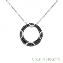 Black Diamond Circle Pendant