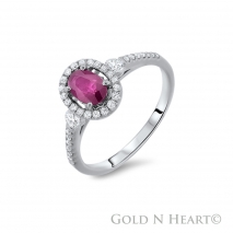 Oval Shaped Ruby Ring