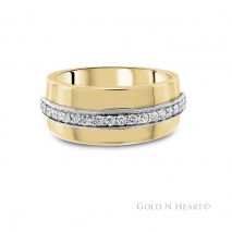 Wide Band With One Row of Diamonds