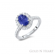 Gregg Ruth Oval Sapphire Diamond Ring
