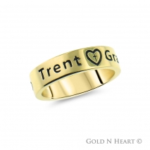 Wide Yellow Gold Engraved Band
