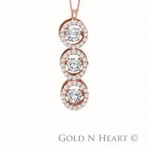 Shimmering Diamond Halo Rose Gold Pendant