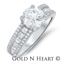 Side Channel Princess Engagement Ring
