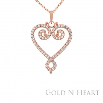 Rose Gold Plated Scroll Heart