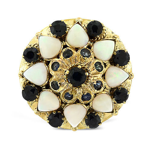 Opal and Blue Sapphire Harem ring Pre-Owned