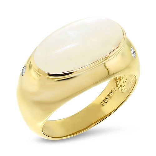 East West Mother-of-Pearl 14kt Gold Ring Pre-Owned