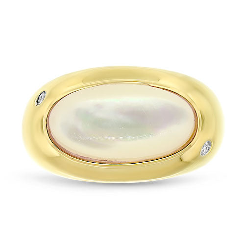East West Mother-of-Pearl 14kt Gold Ring Pre-Owned