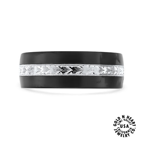 Zirconium and Platinum Wedding Band - The "Dragons Tail"