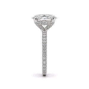 Oval 2ct. Center Lab Diamond With Natural Diamonds on Hidden Halo & Prongs Solitaire