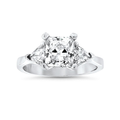 Princess Diamond Solitaire with Trillion Sides in Platinum PRE-OWNED