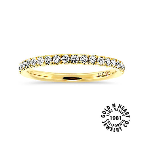 Natural Diamond Line Band in 14K Yellow Gold