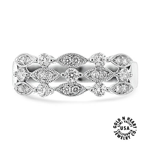 The Diamond Treads Band in 18K White Gold