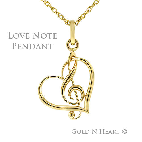 Love Note Pendant in 14k Gold