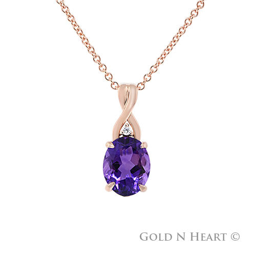 Rose Gold Amethyst Pendant