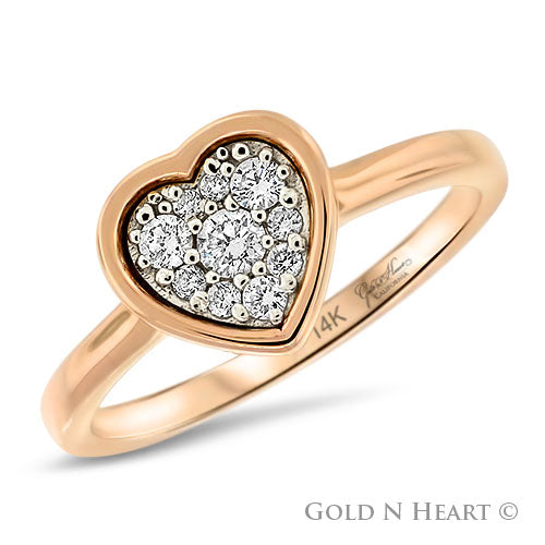 Rose Gold Diamond Heart Ring