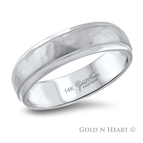 Hammered Gents Wedding Band
