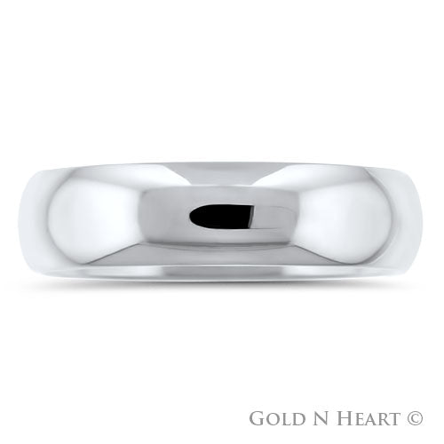 14K White Gold 6 mm Comfort Fit Wedding Band