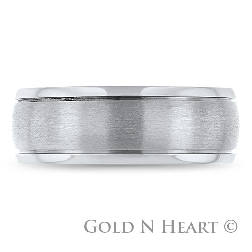 Dual Texture 7.5mm Titanium Wedding Band