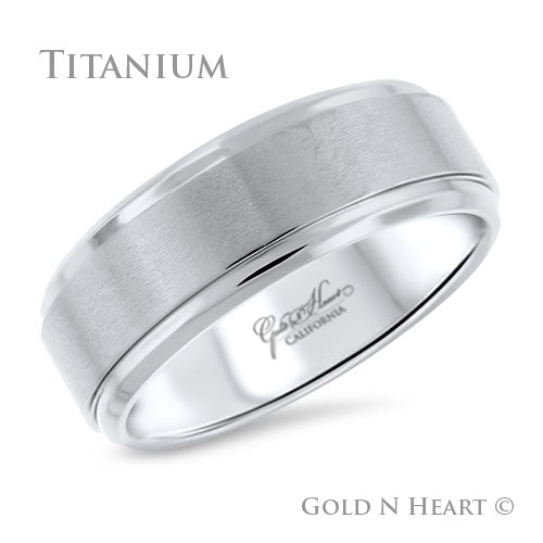 Brushed Center 8mm Titanium Band