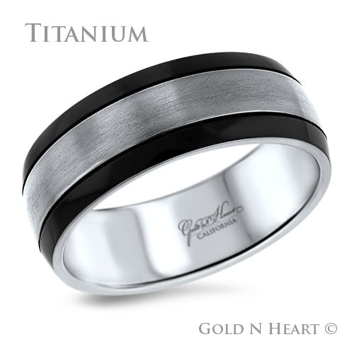 Two Tone Black Shallow Dome Titanium