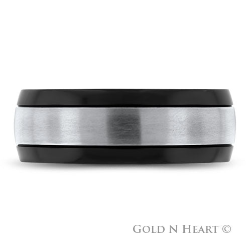 Two Tone Black Shallow Dome Titanium