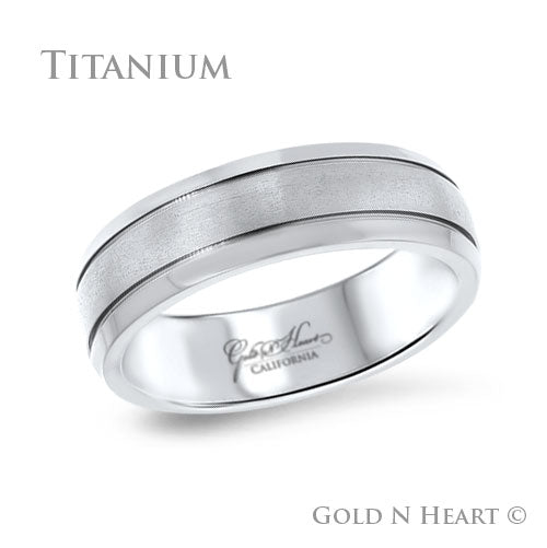 Unisex Classic Domed 6mm Brushed Center Wedding Band