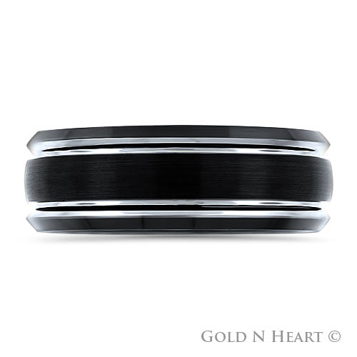 Black Tungsten With High Polished Grooves