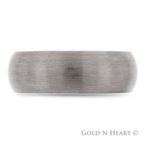 Brushed Domed Gun Metal Tungsten Wedding Band