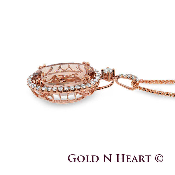 Morganite Pendant with Diamonds