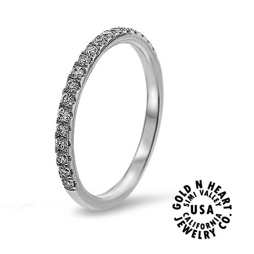 Natural Diamond Line Band in 14k White Gold
