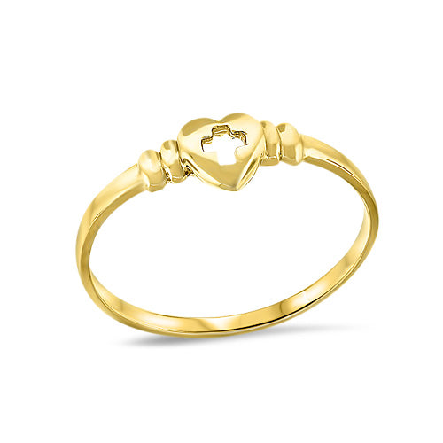 Small Heart Ring with Cross