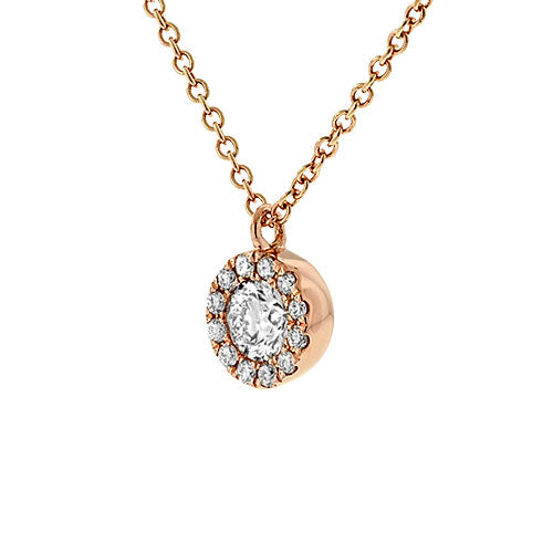 Diamond Cluster Rose Gold Necklace