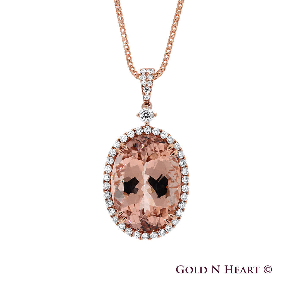 Morganite Pendant with Diamonds