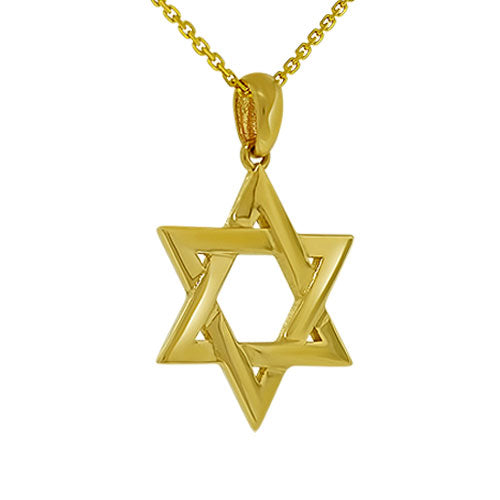 Solid 14K Medium Star of David Pendant