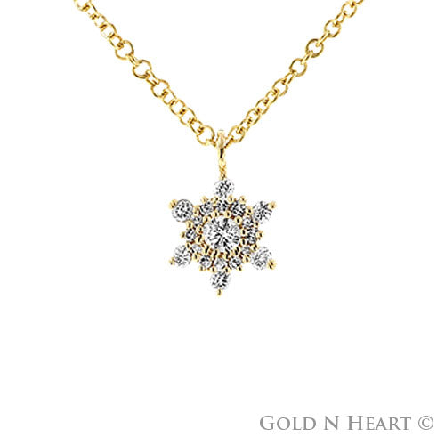 Star of David Diamond Necklace in 14K Yellow Gold