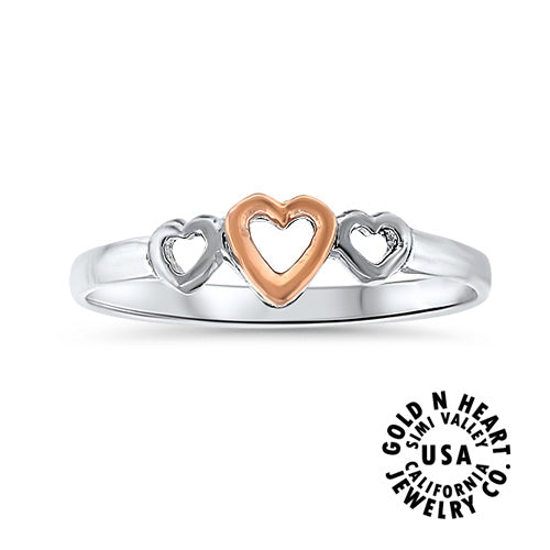 Rose & White Gold Heart Ring